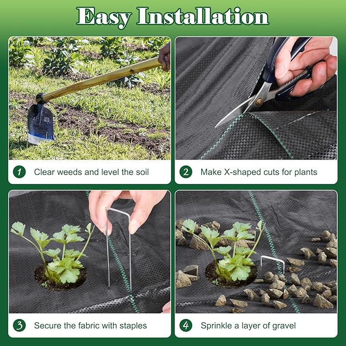 FEED GARDEN 3FT x 50FT Landscape Fabric Weed Barrier Fabric, Heavy Duty Weed Control Mat, Weed Blocker Ground Cover Geotextile Fabric for Gardening