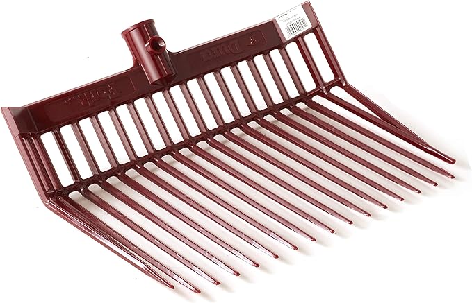 Little Giant® DuraFork Pitch Fork Replacement Head | Durable Polycarbonate Stable Fork Head with Angled Tines | Manure Fork | Made in USA (Pack of 1, Burgundy)
