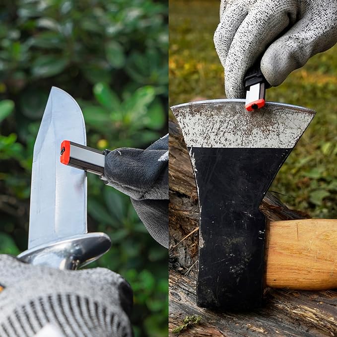 SHARPAL 129N Multipurpose Garden Tool Blade Sharpener for Knife, Pruners, Loppers, Hedge Shears Scissors, Axe, Hatchet, Machete, Lawn Mower Blade Fathers Day Gift