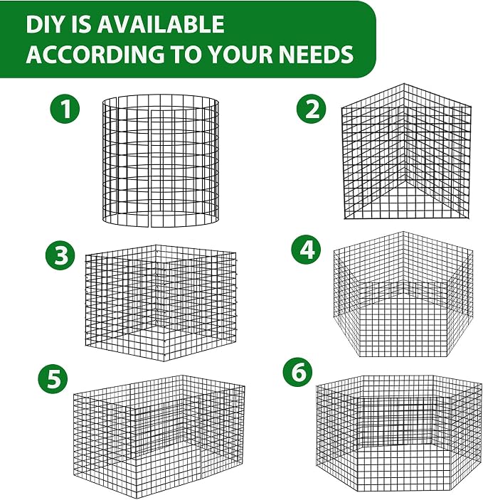 18 Pcs 11.8 in x12 in Wire Plant Protector Cages - Chicken Wire Cloche Animal Barrier, Metal Mesh Plant Cage with Stakes and Ties for Raised Bed Vegetables, Flowers, Shrubs & Plants