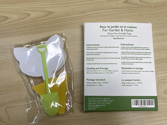 Garsum Fruit Fly Trap Yellow Sticky Fungus Gnat Killer for Indoor and Outdoor Plant