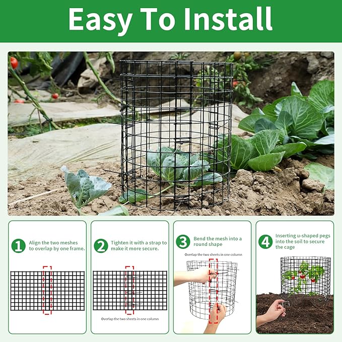 5 Pack Plant Protector from Animals, 12x12 Inches Wire Plant Protector, Plant Cages to Keep Rabbits Out