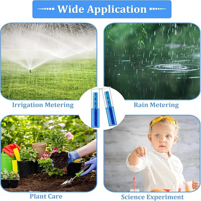 Rain Gauge Replacement Tube, Accurate Rain Gauges Outdoors Best Rated, 7" Capacity Rain Gauge Tube Replacement for Yard & Garden, Water Gauge for Rain (Large Scale Tube)