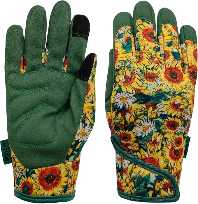 Gardening Gloves,Women Yard Work Garden Glove,Gifts | Thorn Proof,Puncture Resistant,Touchscreen,Gift,Leather,Spandex