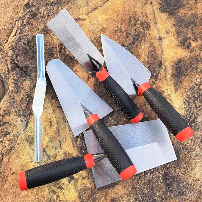 Masonry Hand Tool 5pcs/Set, Soft Grip Handle Concrete Towel Tool Finishing for Concrete, Cement, Plaster, Tile Construction Projects