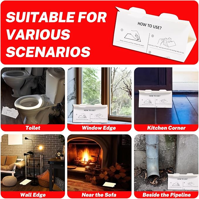 Mouses Traps Indoor for Home Sticky Insect Glue Adhesive for Catching Bugs, Rats, Rodents Non Toxic Bulk Glue Boards