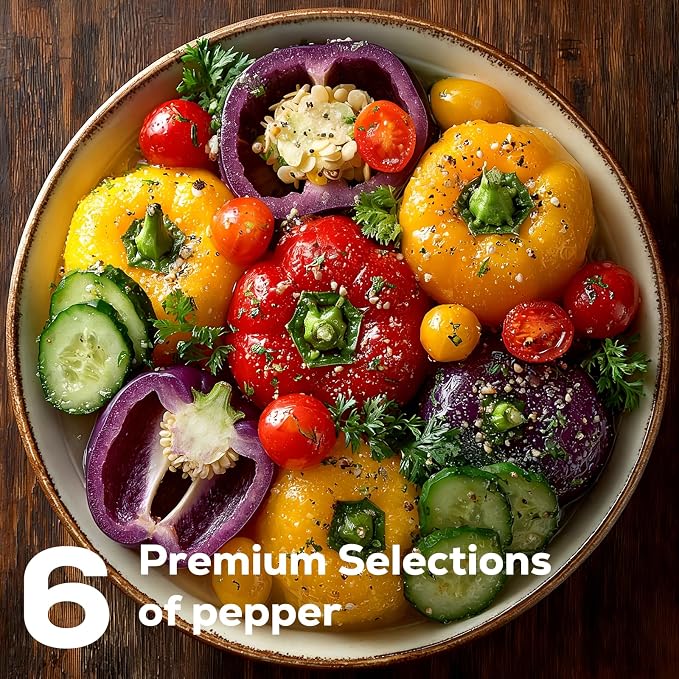 12 Pods Pepper Green Seed Pod Kit for AeroGarden, Ahopegarden Hydroponics Growing System, 3100+ Seeds of Cherry Tomato, Yellow, Purple, Red, Sweet Pepper, Cucumber