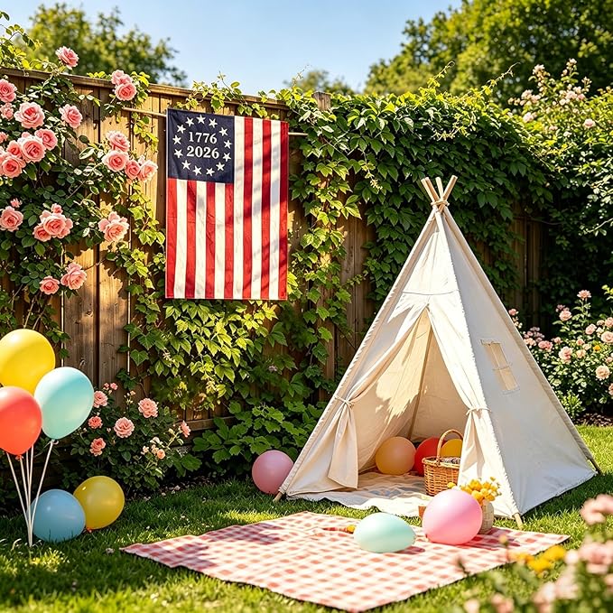 FRF USA 250th Anniversary Betsy Ross Garden Flag 12x18 Inch 1776-2026 Double Sided 13 Colonies Yard Flag, 250 Celebration Patriotic American Garden Decor for July 4th