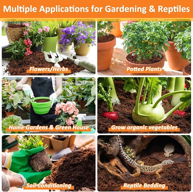 Legigo 4QT Horticultural Perlite for Plants & 4 Pack Organic Coco Coir Bricks, Gardening Soil Amendment Potting Mix for Indoor & Outdoor Plants