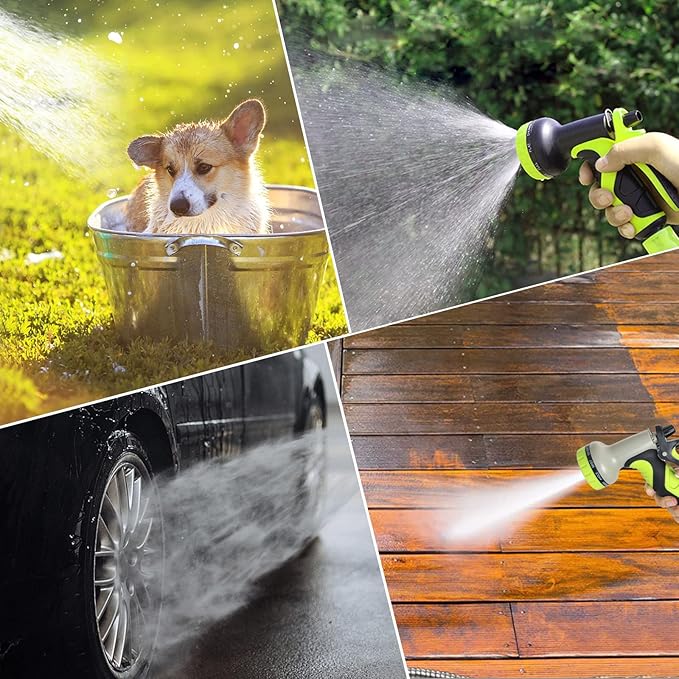 15FT Hose, 304 Stainless Steel Garden Hose Metal, Heavy Duty Water Pipe with Nozzles for Yard, Outdoor,Never Kink & Tangle
