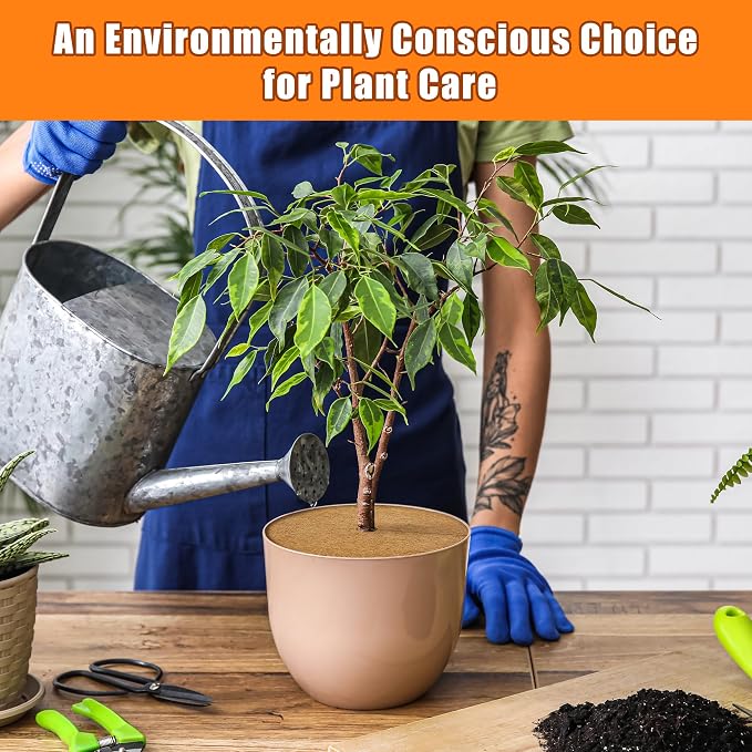 Coco Coir Mulch for Landscaping, 11.8 Inch Coconut Liners for Planters, 6 Pcs Coconut Fiber Tree Ring, Plant Covers from Animals,Dirt and Tree Protectors