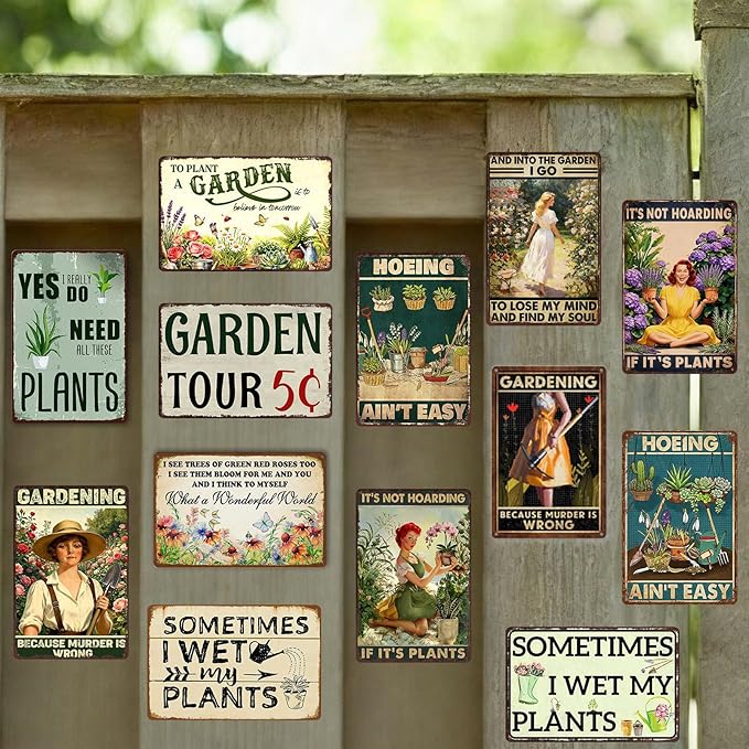 Plant Accessories Indoor Funny Green House Decor Gardening Gifts For Women It‘S Not Hoarding If It'S Plants Sign Plant Lovers Gift Ideas Greenhouse Accessories And Supplies Plant Decor Sign 12 X 8 In