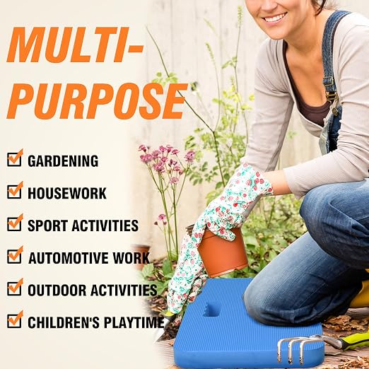 Gardzen Extra Thick Garden Kneeling Pad - for Gardening, Baby Bath, Yoga, Pilates, Exercise, 18"x11"x1.5", Blue