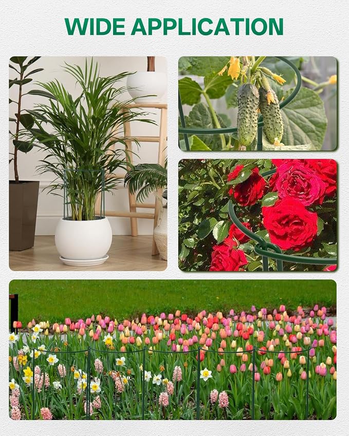 Breeze Touch 16 Pack Plant Support Stakes, 32 Inch Plant Stakes for Outdoor Plants, Peony Cage with 15 Pcs Green Lables, Peony Cages and Supports, Peonies Support Cages Flower Stakes for Plants