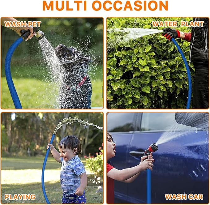 Garden Hose, 75FT Water Hose, Lightweight Garden Hose with 3/4" Fittings, Triple-layer Core, Water Hose Useful House Gifts for Outdoor Lawn Car Watering Plants