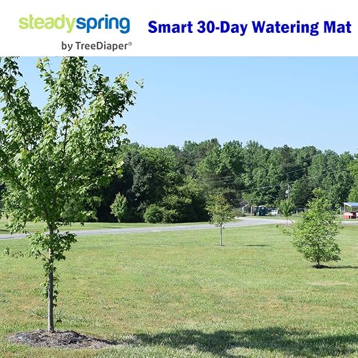SteadySpring® Smart 30+ Day Tree Watering Mat Auto Refills with Rain for Trees with 16–23 in Root Ball – Maintains Optimal Soil Moisture, Reduces Water Use Up to 99%, Promotes Healthy Root Growth
