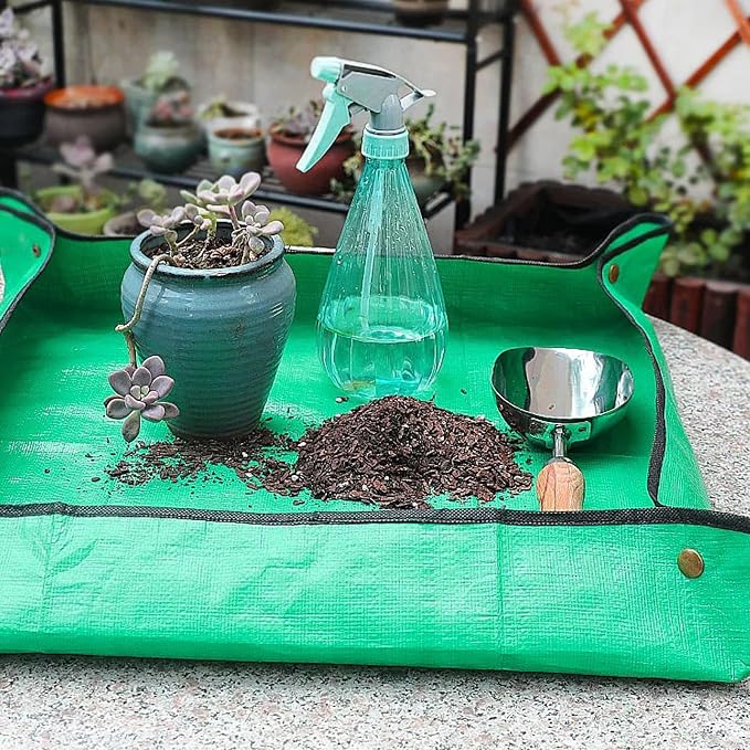 FANTIAN Repotting Mat for Indoor Plants, 29.5" X 39.4" Waterproof Succulent Potting Mat, Foldable Reusable Soil Change Mat Gardening Planting Mat - Gifts for Plant Lovers