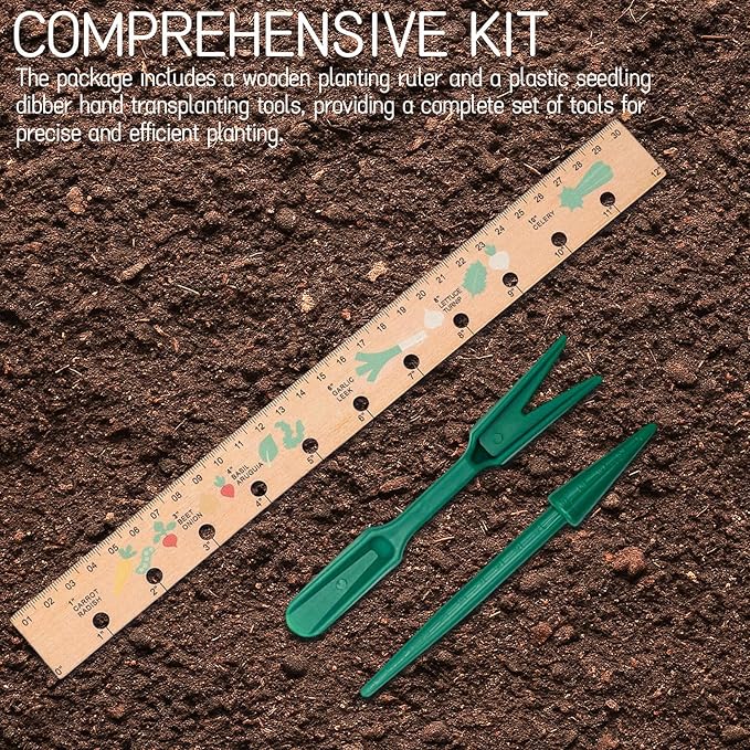 Spacer Tool Seeder Planting Ruler - Seeding Spacing Ruler with Precise Measurements,Seedlings Dibber Hand Transplanting Tools,for Vegetable Gardens, Yard
