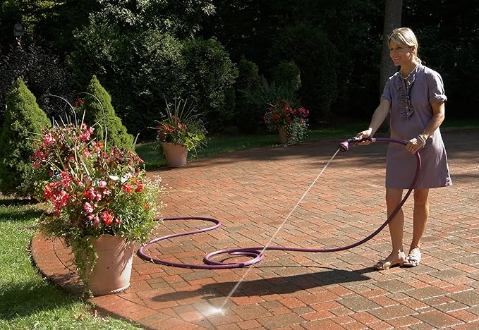 Dramm One Touch Shower & Stream Hand Held Sprayer with with Thumb Control Water Flow, Shower is Soft Enough for Plants, Stream is Powerful Enough for Muddy Sidewalks, Orange