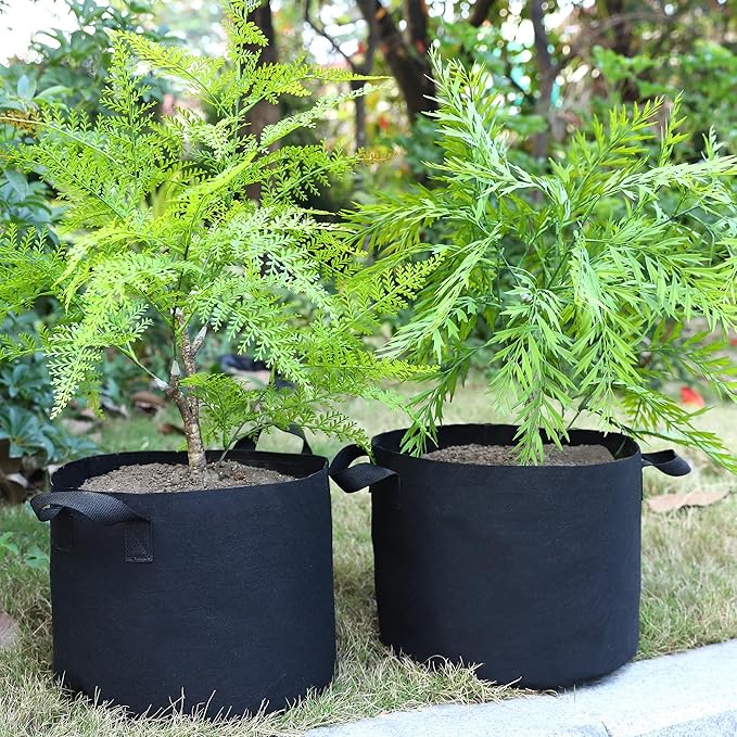 24-Pack 5 Gallon Grow Bags, Heavy Duty Aeration Fabric Pots with Handles for Garden and Planting, Pots for Plant