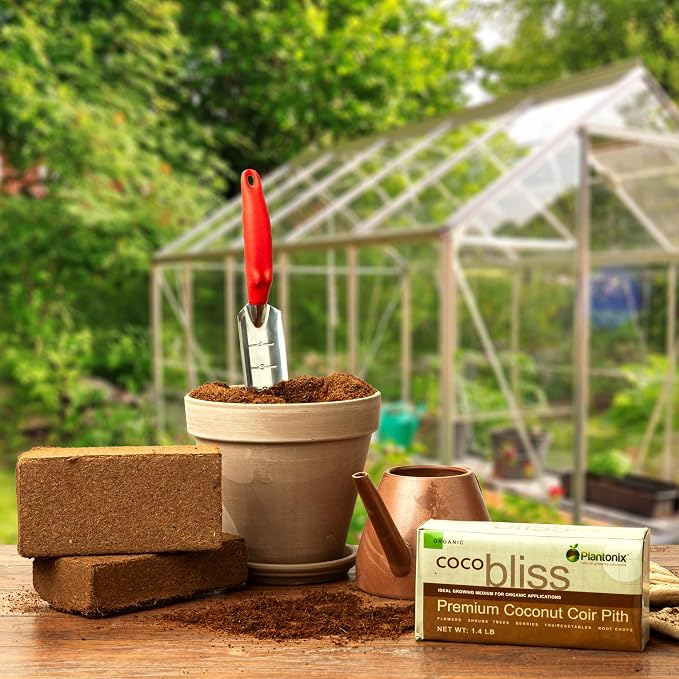 Coco Coir 650gm Bricks (5-Pack) + Coco Chips 650gm Bricks (5-Pack) - Organic Coco Coir for Plants & Coco Chips for Plants - Coconut Husk Chips - Coconut Coir Bricks - Coconut Mulch Potting Soil Mix