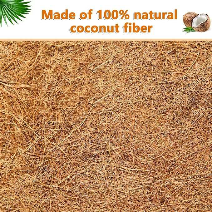 2pcs 48" Garden Coconut Planter Liners Preformed Window Box Liners Natural Trough Coco Liner Coir Mats (48 inch)