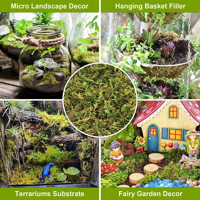 Legigo 4.4LBS Sphagnum Moss for Plants, 80QT Natural Orchid Moss Potting Mix Dried, Green Forest Plant Moss for Orchid Repotting Carnivorous Succulents Indoor Potted Plants Gardening and Reptiles
