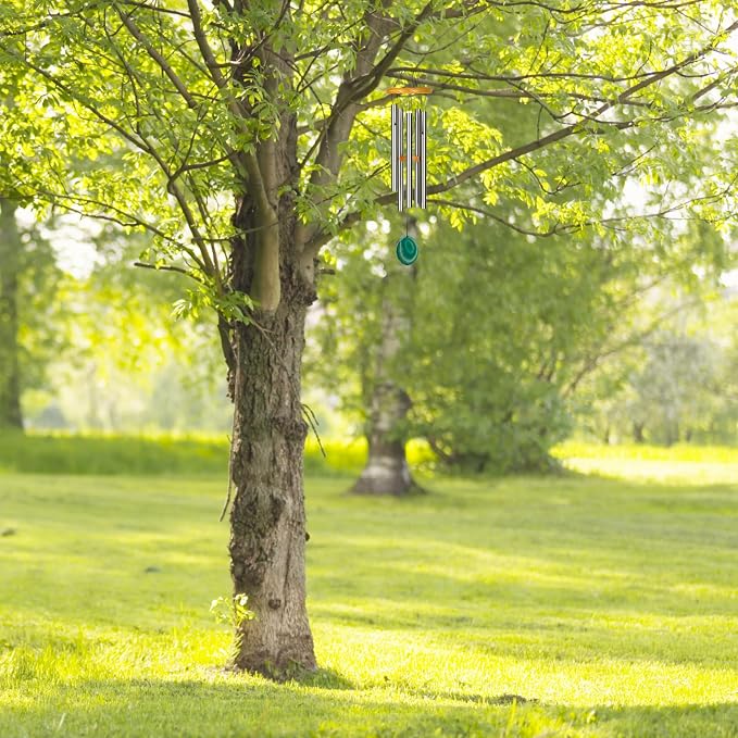 Woodstock Chimes Signature Collection, Woodstock Celtic Chime, Agate 24'' Wind Chime, World Music Wind Chimes for Outdoor, Patio, Home or Garden Décor for St Patricks Day Decorations (WCCS)