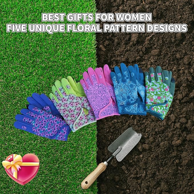 Gardening Gloves,Women Yard Work Garden Glove,Gifts | Thorn Proof,Puncture Resistant,Touchscreen,Gift,Leather,Spandex