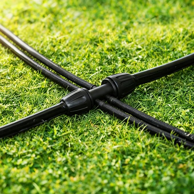 MIXC 80% Water-Saving Soaker Hose – 1/4" x 100 Ft Drip Irrigation Tubing for Garden, Lawn, Flower Beds & Vegetable Rows, with 1/4" Drip Fittings
