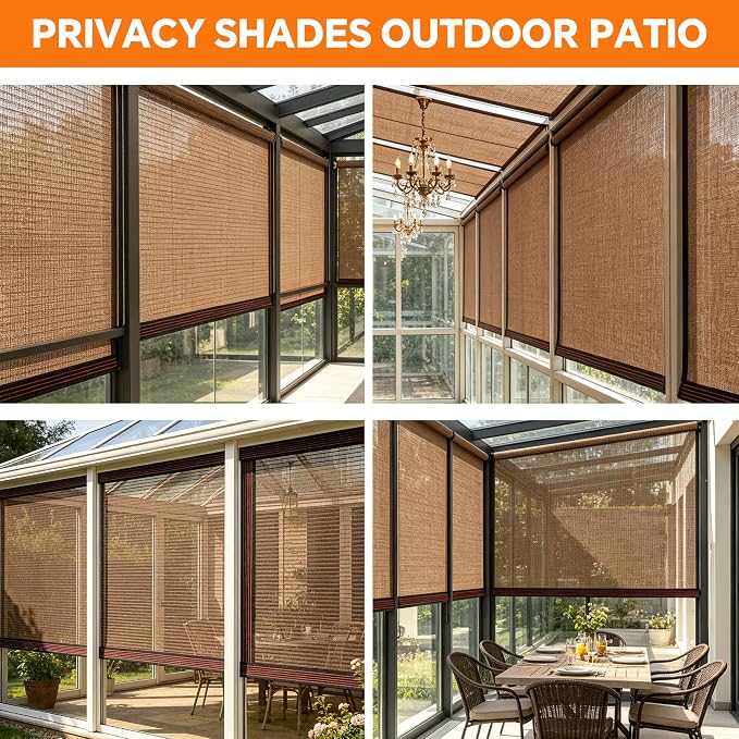 90% Sun Shade Cloth with Grommets, 8' x 12' Pergola Shade Cover Canopy, Breathable HDPE Mesh Tarp for Patio, Garden, Backyard, Porch and Outdoor Privacy, Mocha