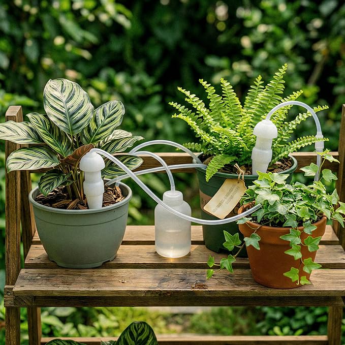 4PCS Terracotta Watering Spikes, Self Watering Spikes for Potted Plants, Terra Cotta Watering Spikes, Automatic Terracotta Spikes, Vacation Self Watering Planter Insert for Indoor Outdoor Houseplants