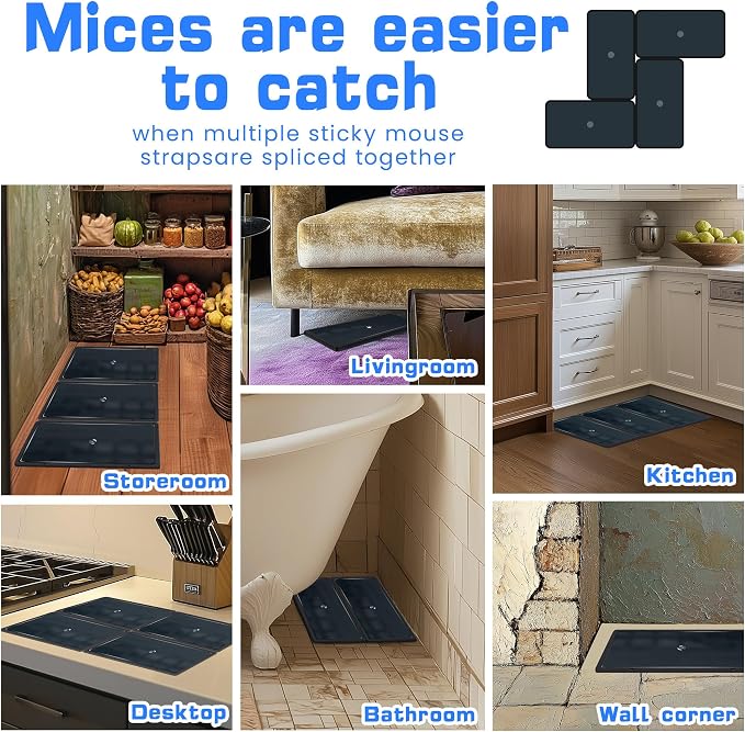 Landisun Mouse Rat Glue Traps Indoor for Home Snake Mices Spider Pest Control