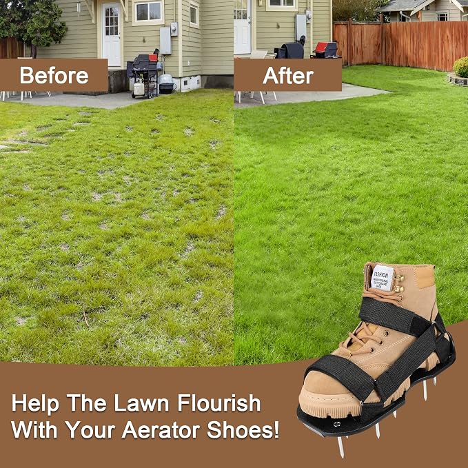 Aerator Shoes, Aerator Lawn Tool, Free-Installation Aerator Lawn Tool, Universal Size Soil Yard Aerator Shoes for Lawn and Yard - No Stainless Steel