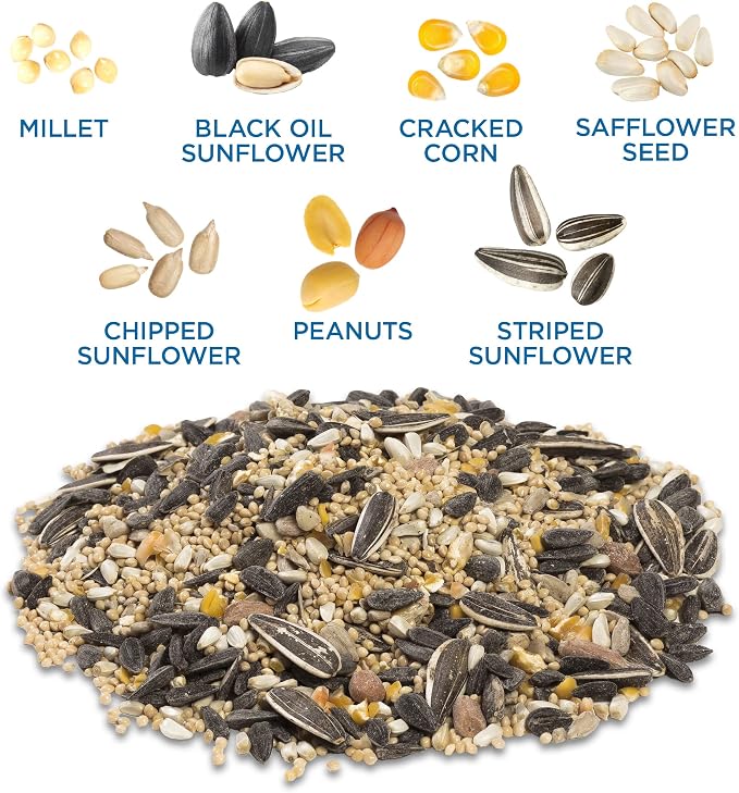 Audubon Park Songbird Blend Wild Bird Food, Bird Food for Outside Feeders, 14-Pound Bag | Year-round outdoor bird food for outside feeders
