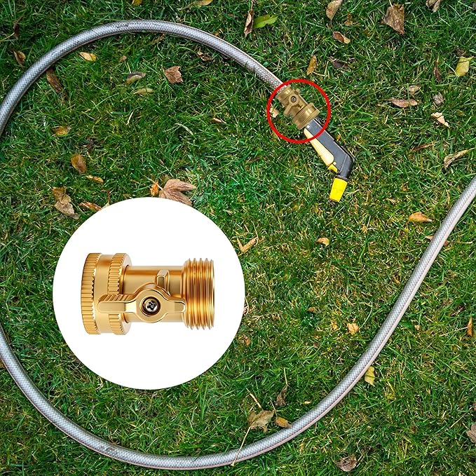 Xiny Tool Brass Garden Hose Shut Off Valve, 2 Pack Heavy Duty 3/4 Inch Solid Brass Garden Hose Shut Off Valve with 10 Extra Rubber Washers