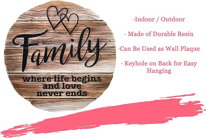 Spoontiques - Garden Décor - Family Stepping Stone - Decorative Stone for Garden