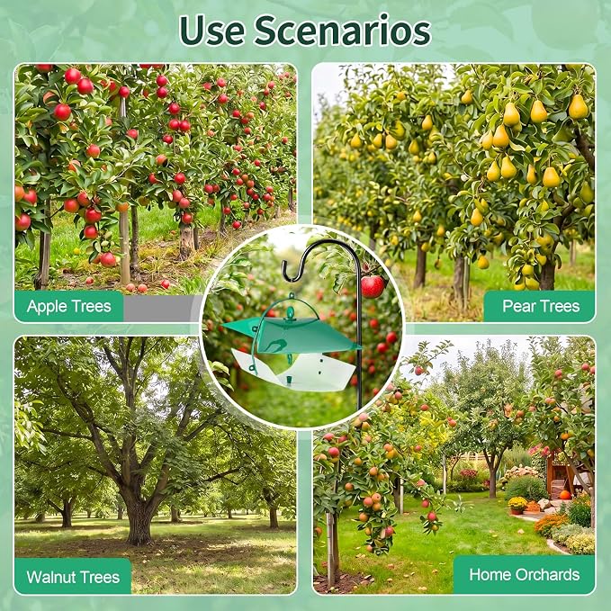 17 Pcs Reusable Leafminer Trap with Pheromone Lures, Bucket Style Insect Trap with 36.2'' Ground Stake, Outdoor Monitoring Tools for Citrus Trees Garden Orchard (2 Lures Included)