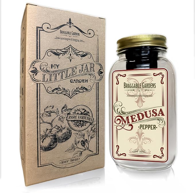 Medusa Pepper Indoor Garden Kit β Mason Jar Hydroponic Pepper Grow Kit β Windowsill Countertop Pepper Plant β Grow Ornamental Chili Peppers Indoors