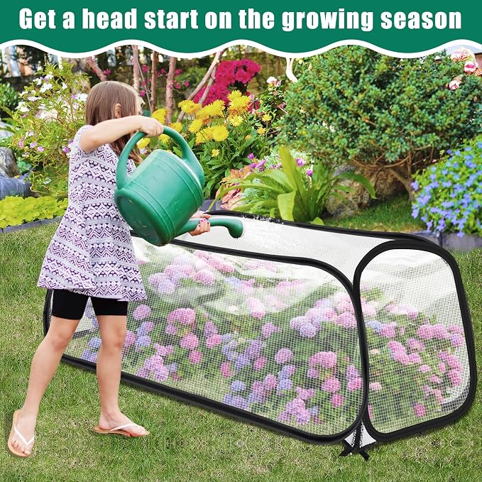 ANGAR 2PACK Garden Covers for Raised Beds, 45" X 22" X 16" Garden Row Plants Cover Accelerator, Freeze Protection Greenhouse Cover for Raised Garden Beds Protecting Seedlings Fruits Vegetable Rows