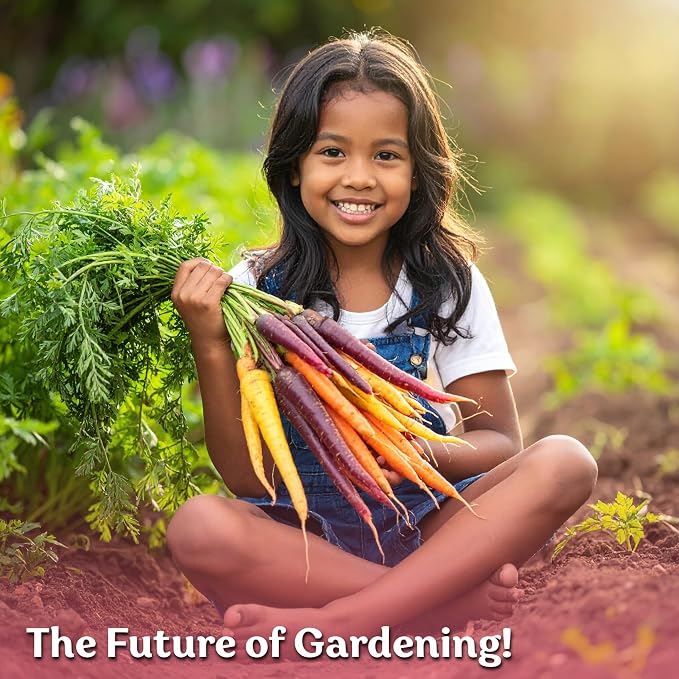 KVITER 1,000 Rainbow Carrot Seeds (Daucus Carota) - Baby Carrots Mix, Sweet & Tender Taste - Heirloom & Carrots Seeds for Planting in Vegetable Garden, Raised Beds & Containers