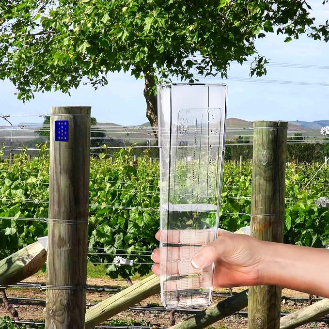 Professional Outdoor Rain Gauge 6 Inch Capacity | For Yard, Heavy Duty