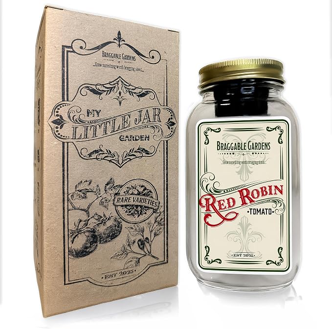 Red Robin Cherry Tomato Indoor Garden Kit β Mason Jar Hydroponic Tomato Grow Kit β Windowsill Countertop Tomato Planter β Grow Tomatoes Indoors