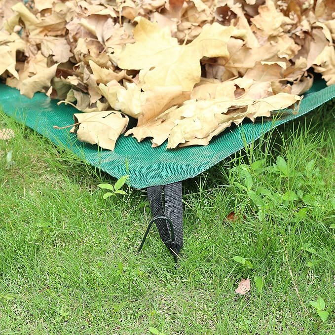 Gardzen 2-Pack Large Yard Dustpan-Type Garden Bag with Traps for Collecting Leaves - Reusable Heavy Duty Gardening Bags, Lawn Pool Garden Leaf Waste Bag - 53 Gallon Per Bag
