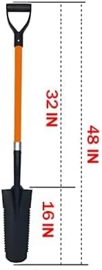 Ashman Drain Spade Teeth Shovel (6 Pack) - 48 Inches Long Handle Spade with D Handle Grip - Durable Handle with a Thick Metal Blade - Multipurpose Premium Quality Orange Shovel.