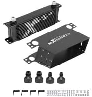 maXpeedingrods 13 Row Engine Oil Cooler, 10AN Stacked Plate Transmission Engine Oil Cooler Universal British Radiator Aluminium Black