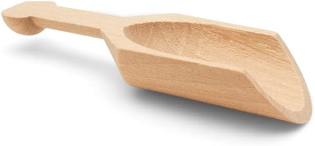 Small Wooden Teaspoon Scoops for Food Canisters & Jars, Teaspoon Measuring Spoons, Mini Wood Coffee scoop for Ground Coffee Bath Salts Manuka Honey & Laundry Powder, Pack of 10 Scoopers by Woodpeckers