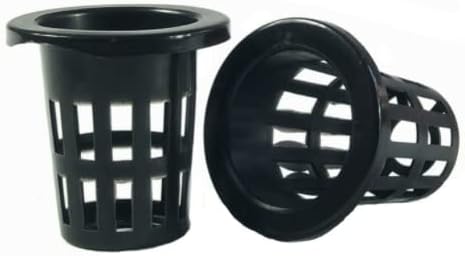 100PCS 1.75" Mesh Net Cup Pots Basket Hydroponics System Supplies Aquaponics Seed Growing Media Black