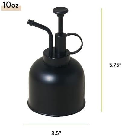 Modern Sprout Plant Mister, 8 oz Indoor Watering Can, Aesthetic Plant Sprayer & Water Mister Spray Bottle, Garden Watering Can for Seed Starting, Vintage-Inspired Gift for Father's Day - Matte Black