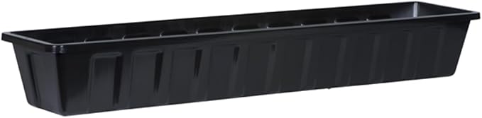 Root & Vessel Poly-Pro Plastic Flower Box Planter, Black, 36-Inch